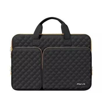 MOSISO 360 защитный чехол для ПК сумка для ноутбука совместима с MacBook Air M3 M4 M3 M2 M1 2 кармана ручка ремень квадратная стеганая сумка 15 M2/Pro 16 2024-2019,