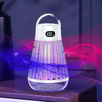 Москитная ловушка с ручкой, перезаряжаемая водонепроницаемая уличная мощная ловушка для мух, электрическая ловушка для комаров и насекомых белый