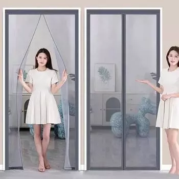 Москитная сетка для двери, экран для защиты от насекомых, магнитная противомоскитная штора для двери, занавески для окон, домашний текстиль для сада 90x210cm белый