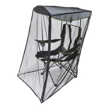 Москитная сетка для кресла-качалки с навесом, сетчатая палатка для защиты от насекомых, москитная сетка с застежкой-молнией для кемпинга, рыбалки, кресло с навесом чёрный