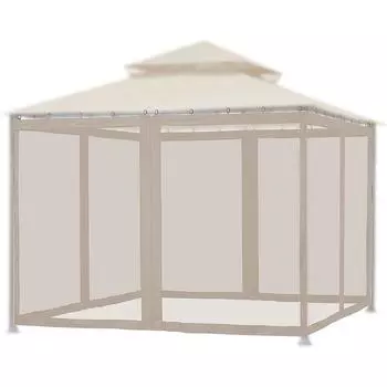 Москитная сетка для патио, зонтичная сетка для крыльца, патио и жилых помещений на открытом воздухе 300x300cm коричневый