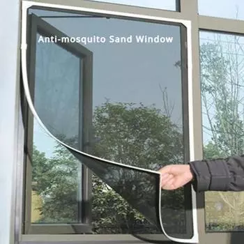 Москитная сетка для помещений, защищающая от насекомых и мух, занавески для окон, домашний текстиль, самоклеящиеся, самодельная сетка для кровати, сада 1.3x1.5m белый