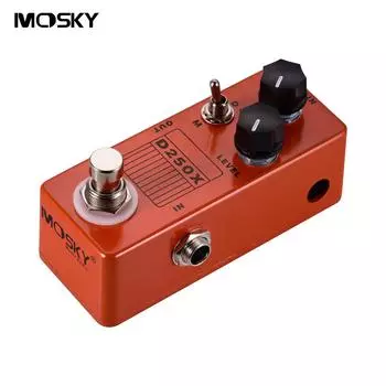 MOSKY D250X Мини-электрогитара, педаль эффектов предусилителя Overdrive, 2 модели, цельнометаллический корпус, True Bypass оранжевый