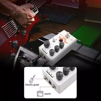 MOSKYAUDIO Гитарная педаль Phaser Педаль эффектов для электрогитары Скорость, глубина, контроль уровня True Bypass белый