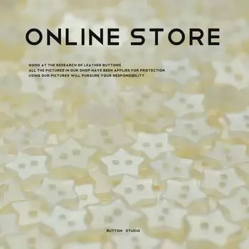 MOSN Полупрозрачная звезда с двумя ушками из смолы для рукавов детского кардигана 1# PB071 White Star 14mm