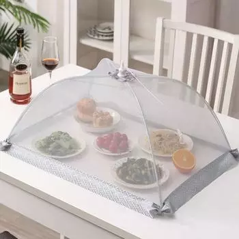 Mosquito Picnic Home Vegetable Kitchen Helper Dining Table Cover Food Cover Meal Cover Dust Cover Gray-Style 1-60cm