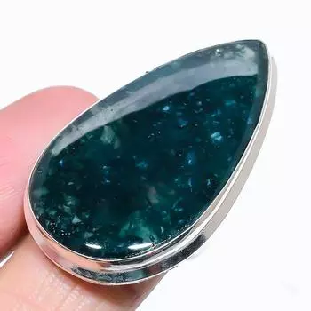 Moss Agate Gemstone Handmade 925 Sterling Silver Jewelry Ring Size 7.5 I3h03