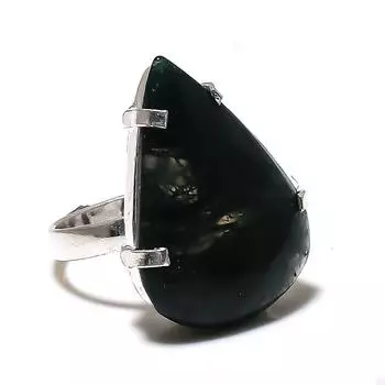 Moss Agate Gemstone Handmade 925 Sterling Silver Jewelry Ring Size 8.5 Z5K38