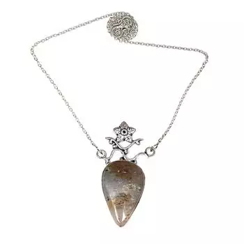 Moss Agate Gemstone Mother s Day Handmade Silver Jewelry Necklace 20 in