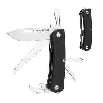 MOSSY OAK Outdoor with Locking Equipped with 10 Can Bottle Disaster Prevention Multi-function Knife, Multi-tool, 10-in-1, Multi-knife Function,