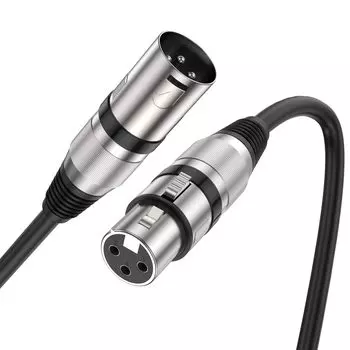 MOSWAG XLR Кабель Микрофонный кабель 2 м XLR Кабель XLR Балансное соединение для записи микрофона Совместим с конденсаторным AV-инструментом Шумом чёрный