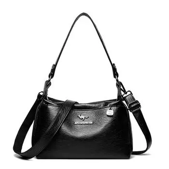 Mother Bag Large Capacity Shoulder Bag Retro Women s Crossbody Bag Small Square Bag чёрный