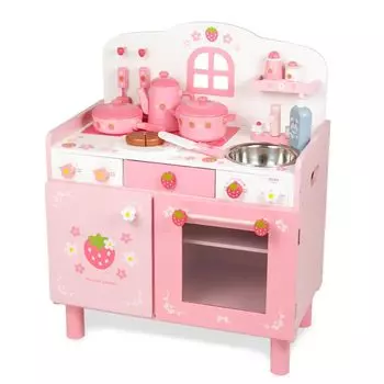 Mother Garden Play Kitchen Wooden Deluxe Kitchen UP аксессуары частично Play Kitchen Set [12 собранных] 998-21001 персиковый