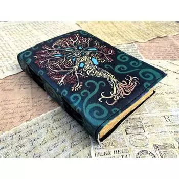 Mother of Earth Leather Journal, Leather Sketchbook, Notebook, Writing Journal, Travel Dairy, Leather Dairy, Dream Journal, Wedding Gift. 10 x 7 in