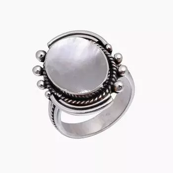 Mother Of Pearl - Australia 925 Sterling Silver Ring V5031, White Ring, Oval Ring, Valentin s Day Gift, Gift For Her, Birthday Gift, Handmade Jewelry,