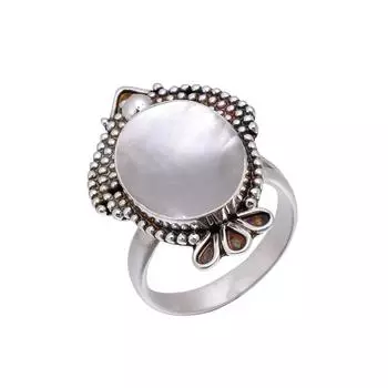 Mother Of Pearl - Australia 925 Sterling Silver Ring V5709, White Ring, Oval Ring, Valentin s Day Gift, Gift For Her, Birthday Gift, Handmade Jewelry,