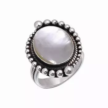 Mother Of Pearl - Australia 925 Sterling Silver Ring V4955, White Ring, Oval Ring, Valentin s Day Gift, Gift For Her, Birthday Gift, Handmade Jewelry,