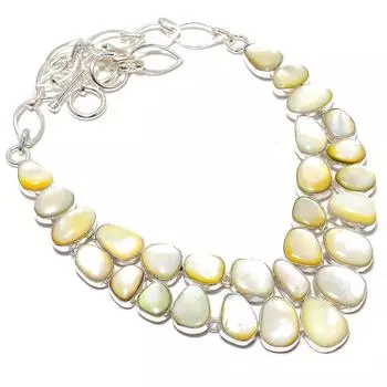 Ожерелье из серебра 925 пробы с перламутром и драгоценными камнями, 18 дюймов JCN409-116