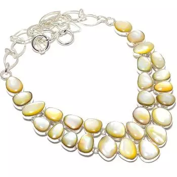 Mother Of Pearl Gemstone Handmade 925 Silver Jewelry Necklace 18 JCN409-103