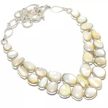 Ожерелье из серебра 925 пробы с перламутром и драгоценными камнями, 18 дюймов JCN409-102