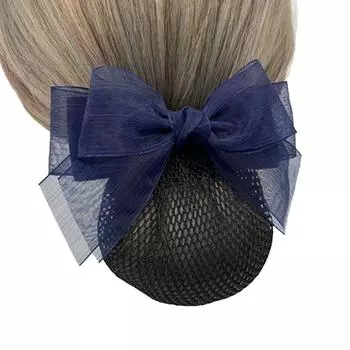 Mother s Day Gift Mesh Bow Bun Net Snood Women Hairpin Korean Style Headdress Hair Accessories black-Thin Net