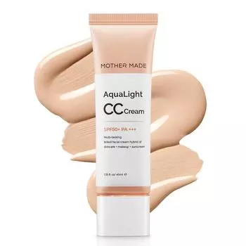Mothermade Aqua Light CC Cream SPF50+ PA+++ Натуральный бежевый тонирующий крем-основа под макияж Солнцезащитный крем, натуральный бежевый, 1 шт., 40 мл