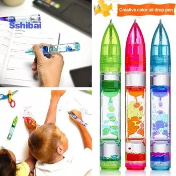 Motion Bubble Pen анти-тревога «песочные часы» дизайн для снятия стресса красочная жидкость Motion Bubbler ручка-непоседа настольные игрушки школьные принадлежности оранжевый