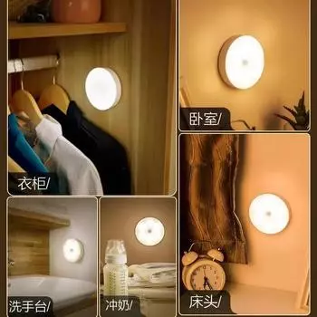 Motion Sensor LED Night Light USB Rechargeable Night Lamp For Kitchen Cabinet Wardrobe Lamp Staircase Wireless Closet Light 1 pcs