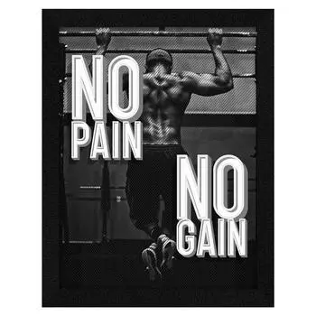Мотивационная цитата No Pain No Gain Настенная художественная рамка Картина, многоцветная, мотивирующая, 10 X 13 дюймов, набор из 1 шт. 10 x 13 in разноцветный