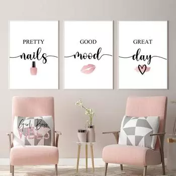Мотивационные поощрительные слова, цитаты, холст, картины, скандинавский минимализм, постеры и принты, декор для девочек и женщин, стены спальни 21x30cm No Frame