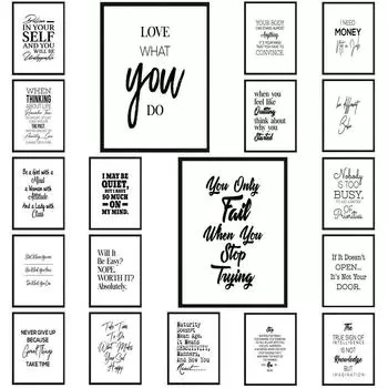 Мотивационные вдохновляющие цитаты, холст, настенные постеры, настенные художественные принты, живопись, черно-белые картинки для домашнего декора для классной комнаты A5-15x21cm