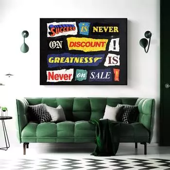 Мотивационный холст, настенный художественный принт, успех никогда не бывает, предприниматель, цитата, холст, картина, постер, декор для комнаты, картина, домашний декор 21cm30cm NoFrame