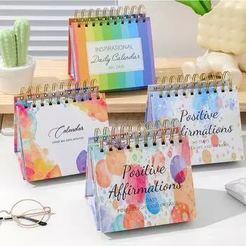 Мотивационный вдохновляющий ежедневный календарь с вдохновляющими цитатами Яркие цвета с английскими буквами Календарь на 365 дней Декор для стола Офисные аксессуары H