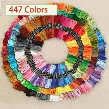 Мотки ниток для вышивания премиального цвета радуги с хлопком для ниток для вышивки крестиком, пряжа для браслетов, нитки для рукоделия, набор ниток для вышивания Aroic 50pcs