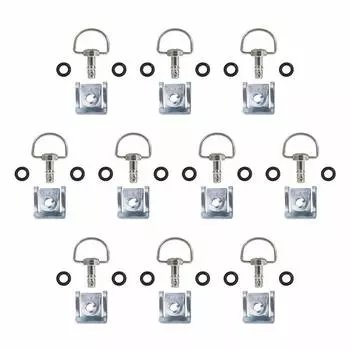 MOTO4U Style Быстросъемные D-образные кольца с шнуровкой 19 мм Упаковка из 10 штук Полированное серебро 19MM