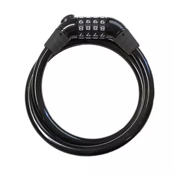MOTO BASE Moto Lock Combination Wire Lock x 70cm Anti-Theft Device, Series, LED-Equipped (Smoke/Black), 12mm (MBLC-DYL-01-CSBK70) чёрный