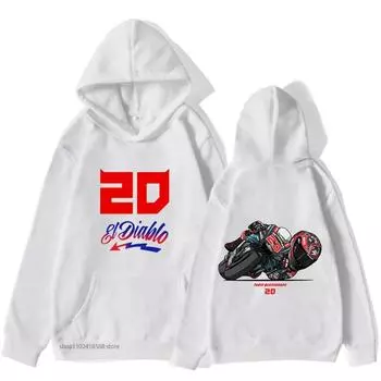 Moto GP #20 Fabio Quartararo, хлопковая толстовка с принтом для мужчин и женщин, повседневный пуловер большого размера, популярная толстовка, модная одежда унисекс S