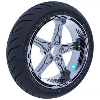 Moto GP Design Jet Black Inner Outer Rim Set Rim Tape Wheel Stripes Decals Sticker CinarExtreme