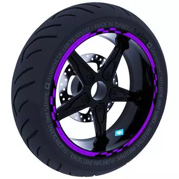 Moto GP Racing Flag Design Баклажан Фиолетовый обод Лента Колесные полосы Наклейки Наклейка CinarExtreme