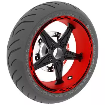 Moto GP Racing Flag Design Jet Black Rim Tape Wheel Stripes Decals Sticker CinarExtreme