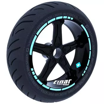 Moto GP Style Mint Green Rim Tape Wheel Stripes Decals Sticker CinarExtreme