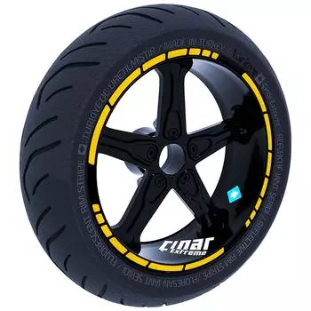 Moto GP Style Светоотражающая желтая ободная лента с полосами на колесах Наклейка CinarExtreme