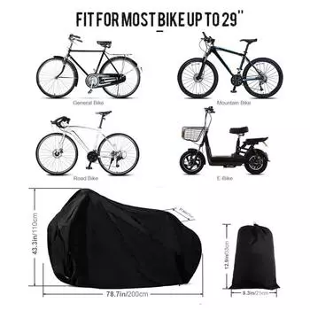 Moto Rain Cover Waterproof Anti Dust UV Protection Heavy Duty for Mountain Road Bike Motorcycle Cover w/ Lock-holes Storage Bag серебряный