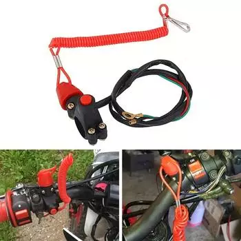Мотоцикл ATV Tether Lanyard Аварийный выключатель двигателя Кнопка остановки двигателя Для Suzuki KTM Для Yamaha Для Kawasaki Universal