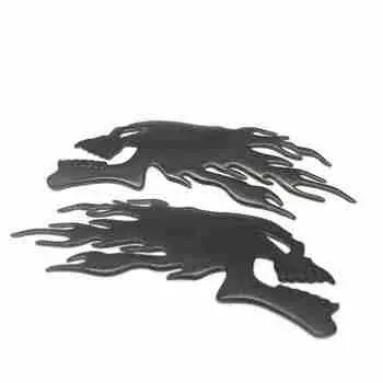 Мотоцикл автомобиль огонь череп наклейка 3D эмблема наклейка шлем топливный бак рамка тела наклейки красный