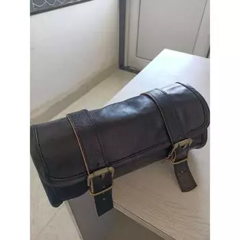 Мотоцикл Черная Кожаная Передняя Вилка Сумка Для Инструментов Седельная Сумка Сумка Для Хранения Багажная Сумка. Размер 5 х 10 х 4 дюйма 5 x 10 x 4 Inches чёрный