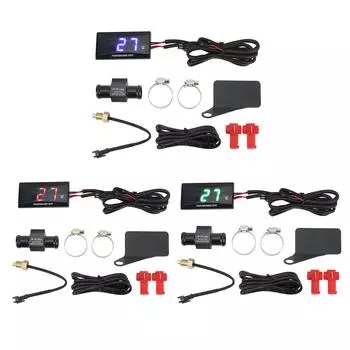 Мотоцикл DC12V ЖК-экран тонкий датчик температуры воды с тройником 16 мм для мотоцикла Blue Backlight