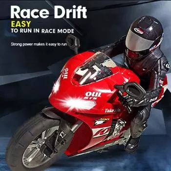 Мотоцикл для трюков с дистанционным управлением Самобалансирующийся мотоцикл для трюков 1/6 2.4G Мотоцикл с дистанционным управлением 2 battery синий