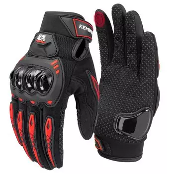 Мотоцикл KEMIMOTO, совместимый с летним мотоциклом, мотоциклом, все мотоциклы, красные перчатки M 8002, лето, весна, сетка, смартфоны, перчатки, перчатки, красный