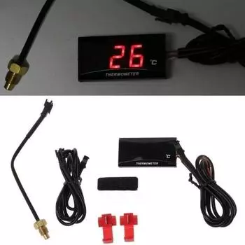 Мотоцикл KOSO Температура воды Мини-метр ЖК-цифровой экран Универсальный датчик Термометр Датчики температуры Запчасти для гоночных скутеров красный